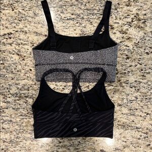 2 size 6 Lululemon Black and Gray Sports Bras